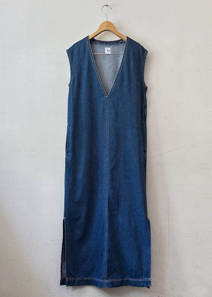DENIM V/N BOX OP デニムVネック ワンピース | MACHU PICHU SHOP
